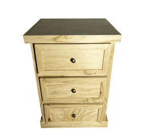 VELADOR DORMITORIO CATANIA 3 CAJONES MADERA NATURAL