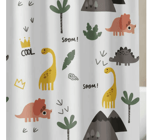 Cortina De Baño Infantil Diseño Dinosaurios Peva 180x180cm