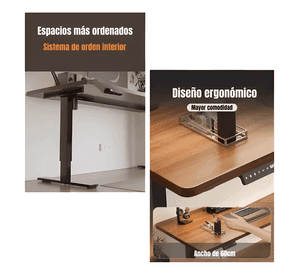 Escritorio eléctrico regulable accesorios 120cm lubabycas