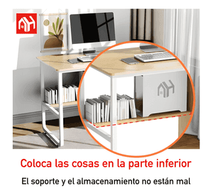Escritorio pata metal oficina cajon 100x50x74cm