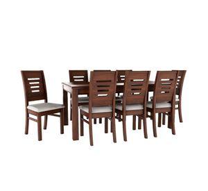 Juego de Comedor Roma 8 Sillas Nogal Mesa Rectangular Madera