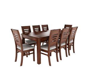 Juego de Comedor Roma 8 Sillas Nogal Mesa Rectangular Madera