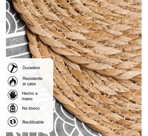 Set 6 individuales mantel fibra natural yute 38 CM pack 6
