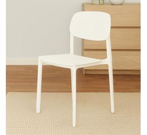 Silla Plástico Apilable Deco Estocolmo Blanca Escandinavia