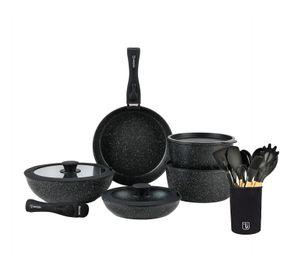 Batería Cocina Oxford + Set 12 Utensilios Negro Simplit