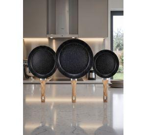 Set de Sartenes Antiadherentes de Aluminio Ceramico 20 24 y 28 cm 3 Piezas