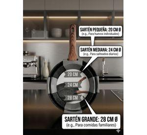 Set de Sartenes Antiadherentes de Aluminio Ceramico 20 24 y 28 cm 3 Piezas