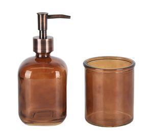 Accesorio baño vidrio ámbar 2 Piezas
