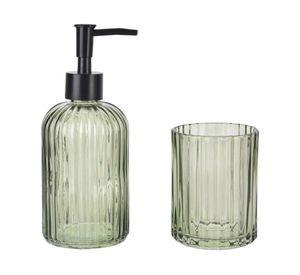 Accesorio baño vidrio verde 2 Piezas