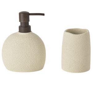 Accesorio baño poliresina beige 2 Piezas
