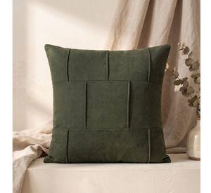 Set 2 Fundas de Cojín Cuero Tejido Entretejido Verde 45x45 cm Colección Toscana Modena