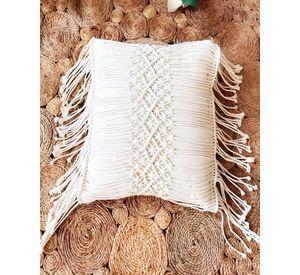 PACK DE 2 FUNDAS DE COJIN ESTILO BOHEMIO 45X45 CM BLANCO 02