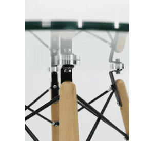 Mesa de Comedor Redonda Eames 80 cm Vidrio Templado 10 mm y Base de Haya Alemana