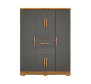 Clóset 6 puertas Taurus gris 207x151x47 cm