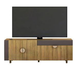 Rack TV 75" Media luna café/grafito