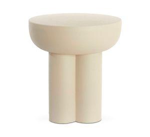 Mesa lateral redonda Mikola 50x46x46 cm crema
