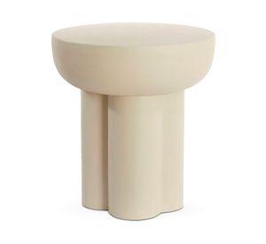 Mesa lateral redonda Mikola 50x46x46 cm crema