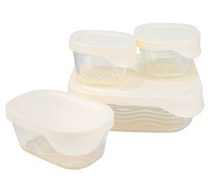 Contenedor con tapa Glass Tray 220/370/1320 ml 8 piezas
