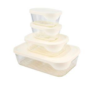 Contenedor con tapa Glass Tray 370/930/2500 ml 8 piezas
