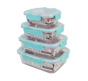 Hermético con tapa Fresh Lock 370/640/1000/1500 ml 8 piezas