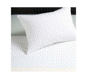 Juego sábanas 1.5 plazas 180 hilos Miniprint blanco/verde