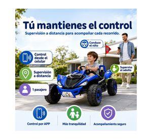 Auto a batería Monster azul 4x4 4 motores 12 V