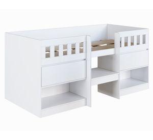 Cama infantil funcional 1 plaza blanco