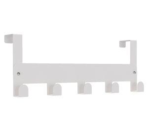 Percha puerta 5 ganchos blanco