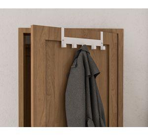 Percha puerta 5 ganchos blanco
