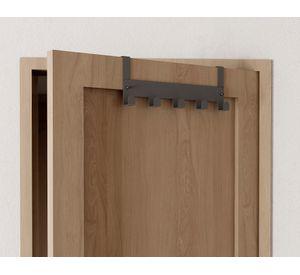 Percha puerta 5 ganchos gris