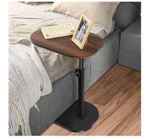Mesa Auxiliar Regulable Para Cama Y Sofá Madera Negro