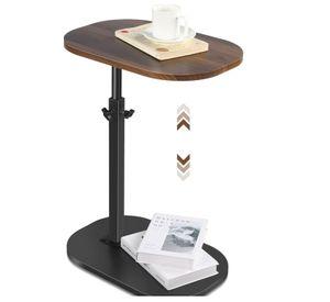 Mesa Auxiliar Regulable Para Cama Y Sofá Madera Negro