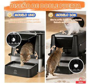 Set Arenero Gato Cerrado Bano Sanitario Michi Acero Inox Xxl