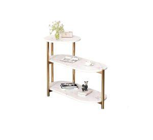 Mesa Auxiliar De Centro Decorativa De 3 Niveles Mesa De Lujo Blanco