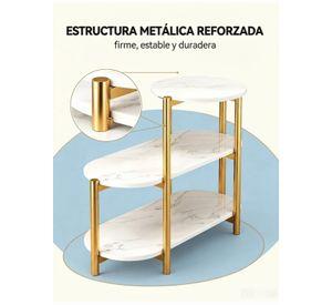 Mesa Auxiliar De Centro Decorativa De 3 Niveles Mesa De Lujo Blanco