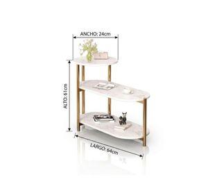 Mesa Auxiliar De Centro Decorativa De 3 Niveles Mesa De Lujo Blanco