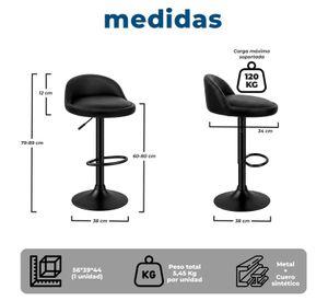 Silla Taburete de Bar Giratorio 360 con Regulación de Altura