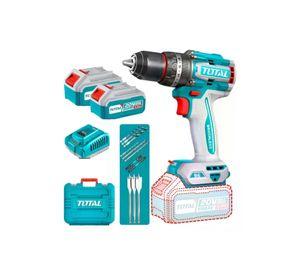 TALADRO PERCUTOR TOTAL 13MM 96NM 20V 2B+CARG+ACC TIDLI20968