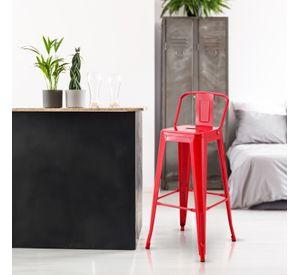 Piso Bar Metálico Tolix Rojo 64 cm