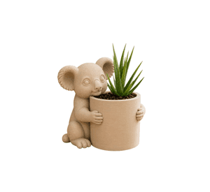 Macetero Decorativo Hogar- Forma Koala 17 cm Beige