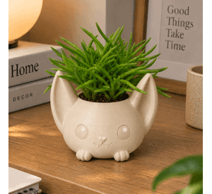 Macetero Decorativo Hogar- Forma Murciélago 7 cm Beige