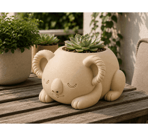 Macetero Decorativo Hogar- Koala Durmiente 10 cm Beige