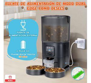 Dispensador Alimento Automatico Mascota Camara 1080p Wifi 7l Negro