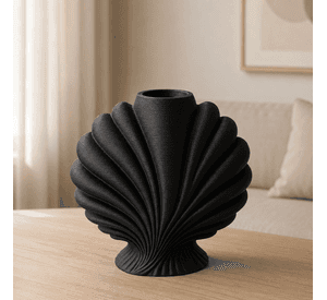Decoración Elegante Prints Patro - Jarrón Estilo Concha de Vieira Negro