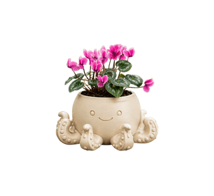 Macetero Decorativo Hogar- Forma Pulpo 22 cm Beige