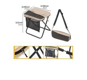 Taburete Plegable Con Bolsillo Lateral Y Material Duradero