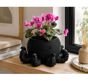 Macetero Decorativo Hogar- Forma Pulpo 22 cm Negro