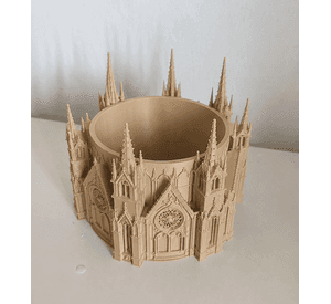 Macetero Decorativo Hogar- Forma Catedral 13 cm Beige