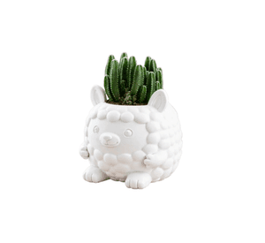 Macetero Decorativo Hogar- Forma Llamita 15 cm Blanco