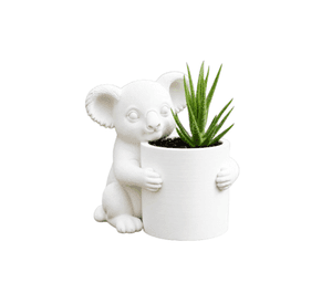 Macetero Decorativo Hogar- Forma Koala 17 cm Blanco
